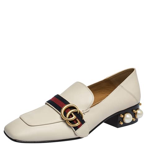 gucci loafers sale women's|gucci pearl heel loafer.